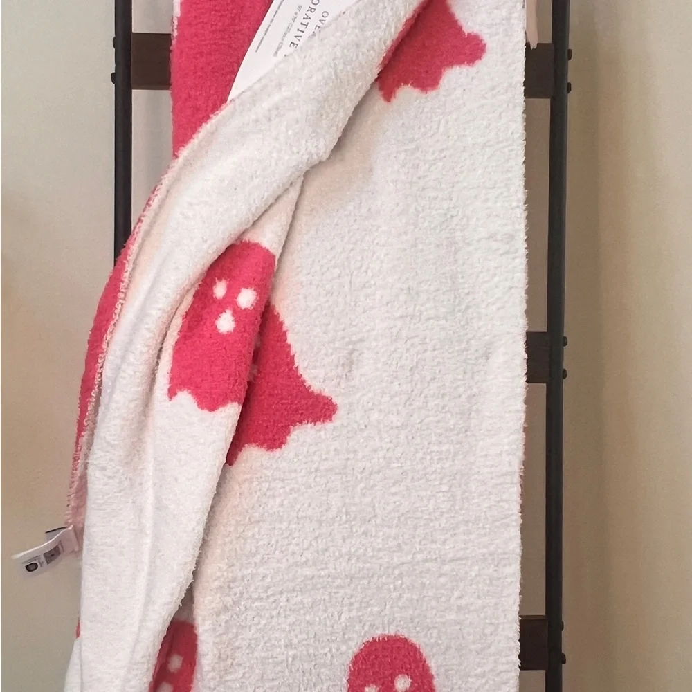 Cupcakes and Cashmere Halloween Pink Ghost Blanket Throw